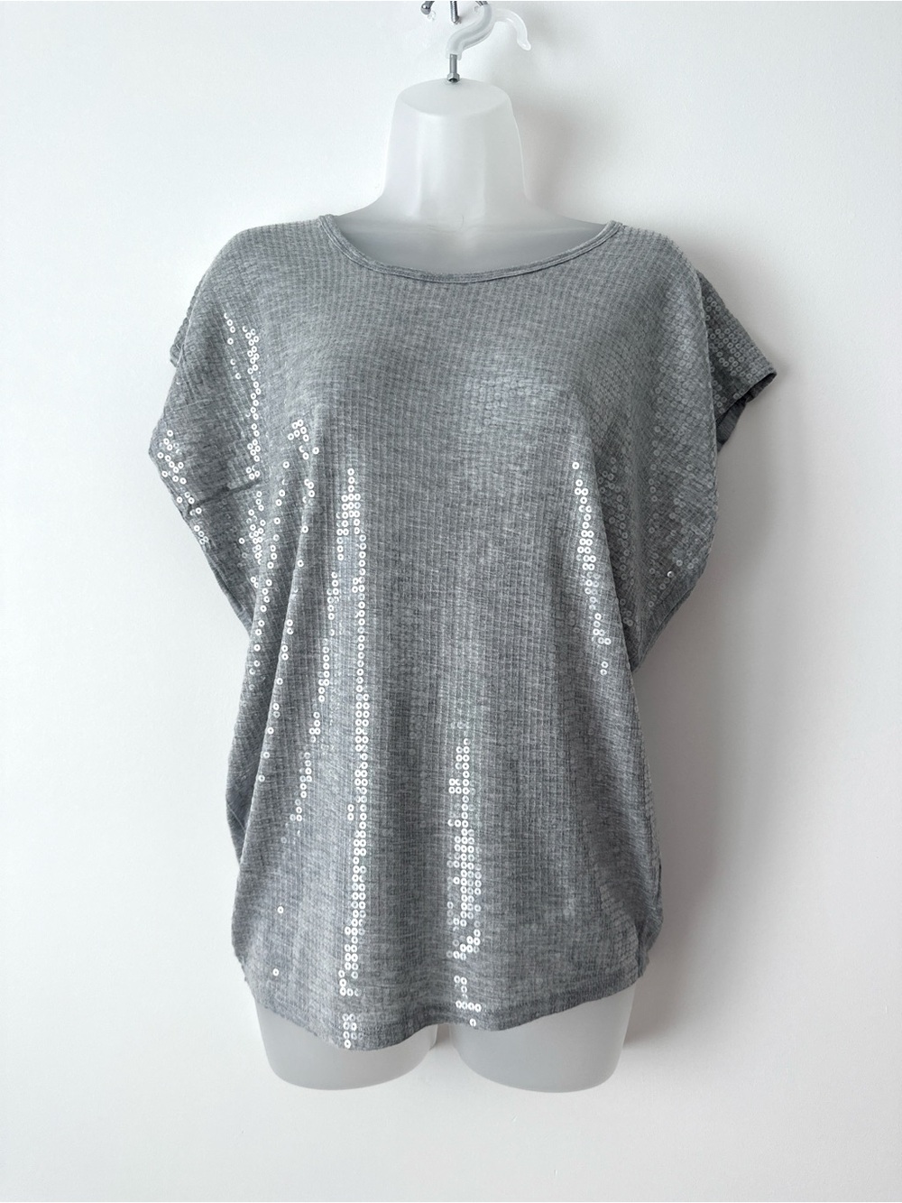 sequin Michael Kors grey top Y2K
